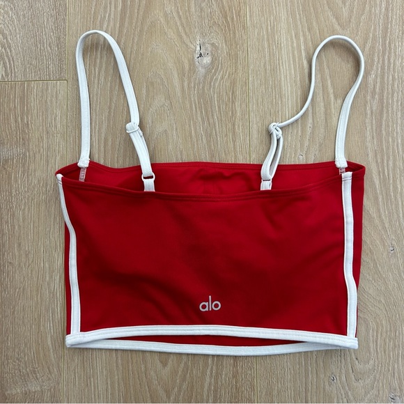 Alo Yoga Airbrush Streamlined Bra Tank Red - Picture 3 of 3